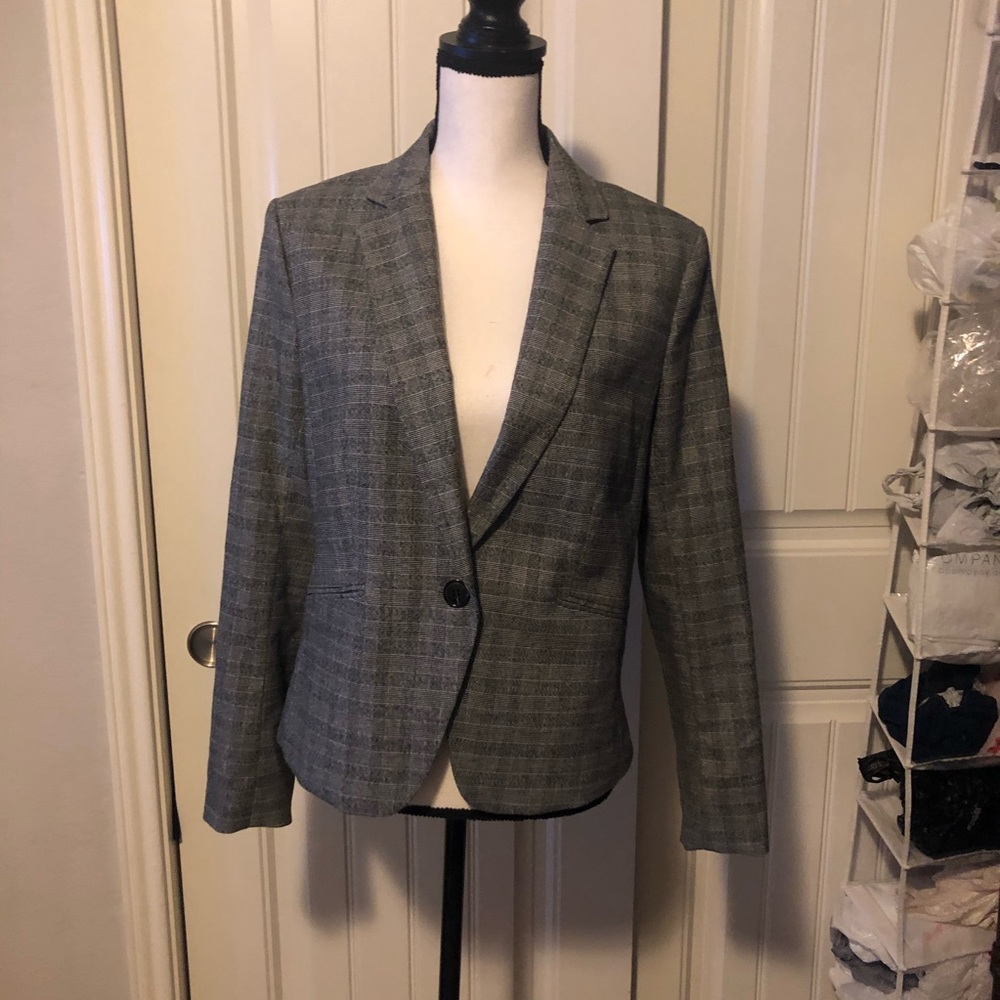 Gray Checkered Blazer - image 2